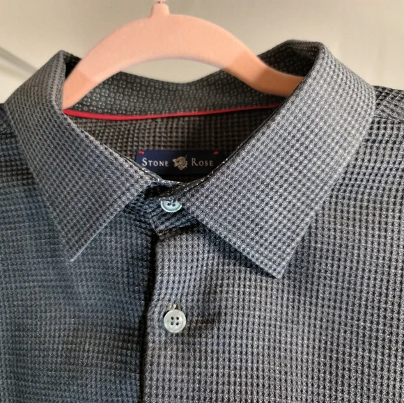 Stone Rose men's XXL 100% cotton waffle knit long sleeve shirt charcoal - Picture 3 of 7